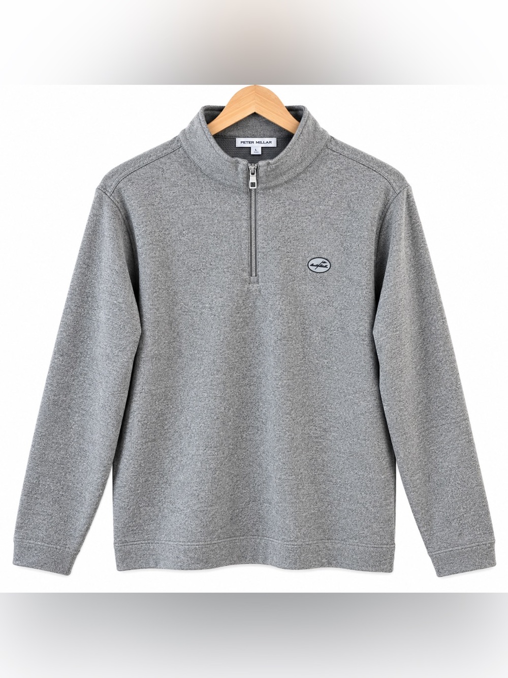 Peter Millar Crown Sweater Fleece Quarter Zip Gale Grey Large